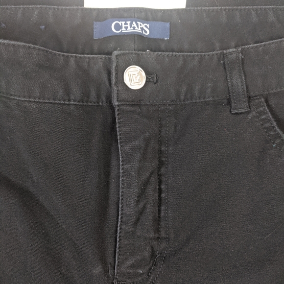 Chaps | Straight Leg Mid Rise Black Jeans - Picture 5 of 8